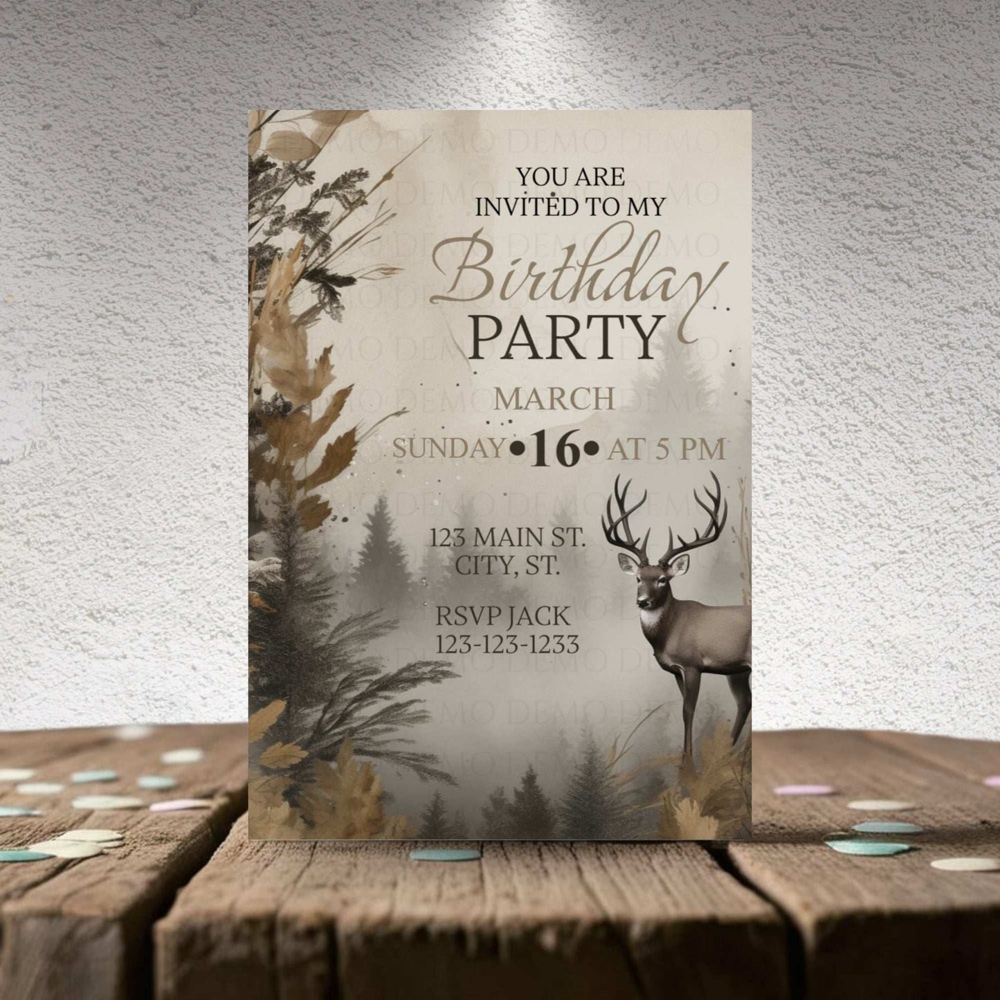 Outdoors Themed Birthday Invite