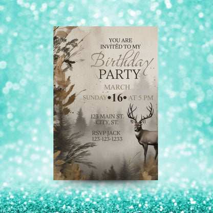Outdoors Themed Birthday Invite