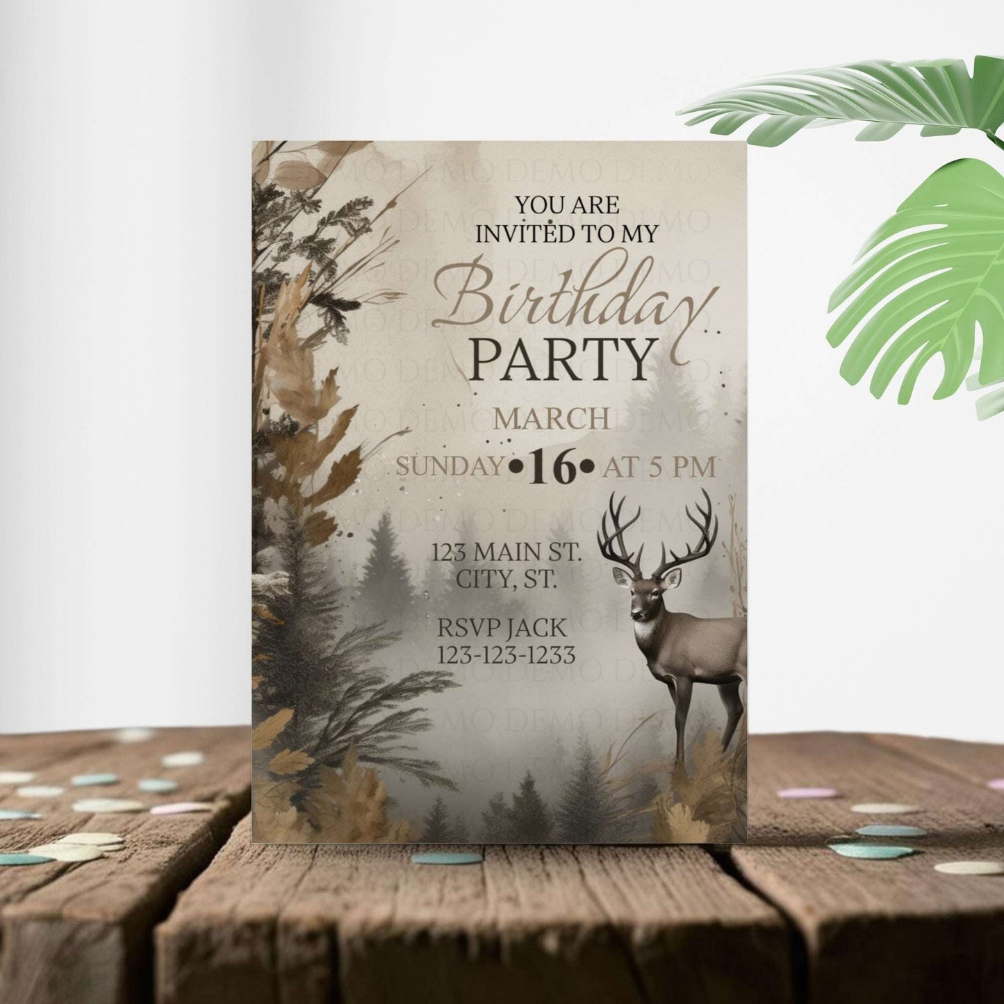 Outdoors Themed Birthday Invite