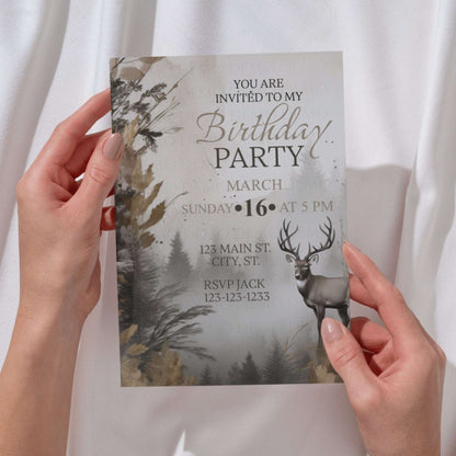 Outdoors Themed Birthday Invite