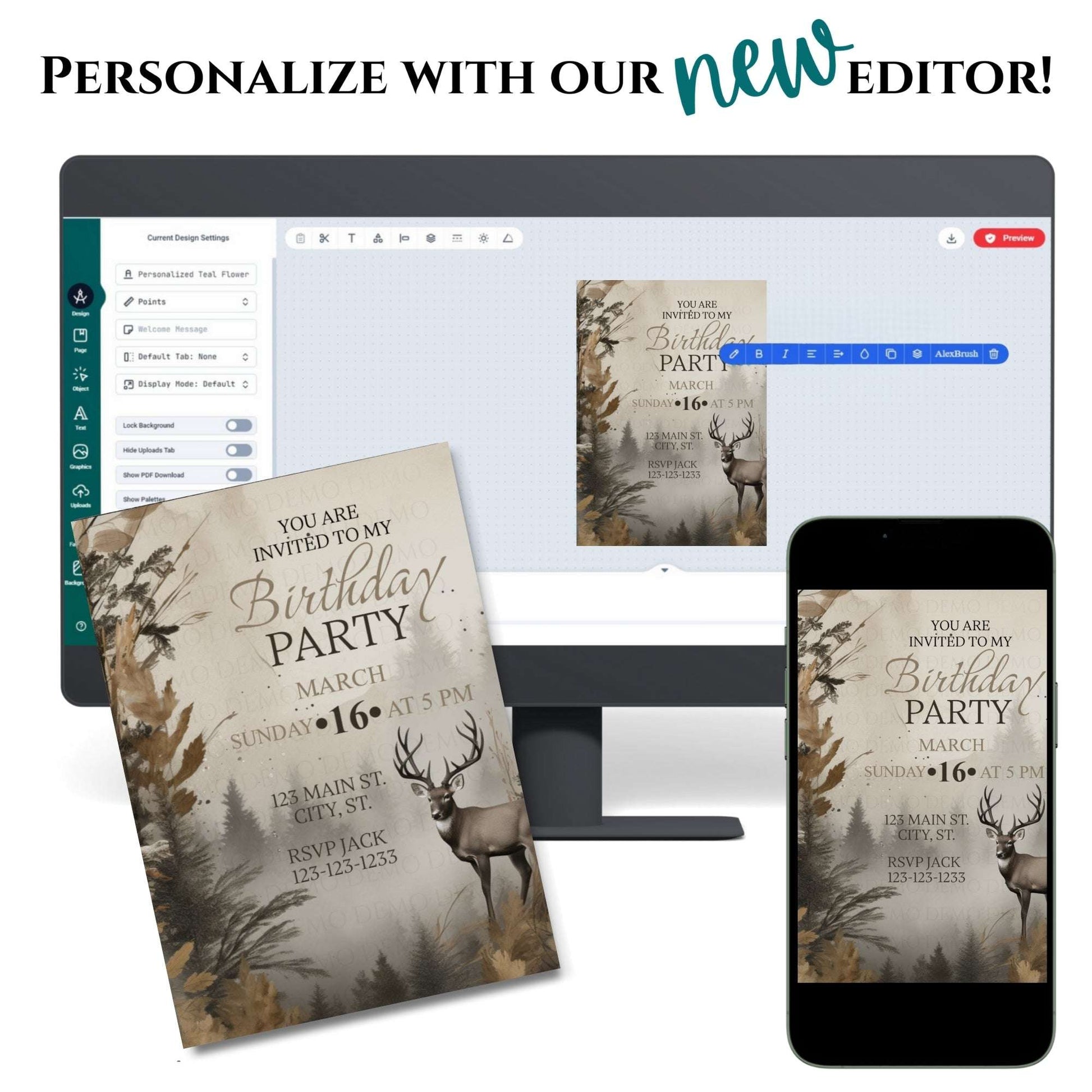 Outdoors Themed Birthday Invite