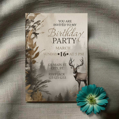 Outdoors Themed Birthday Invite