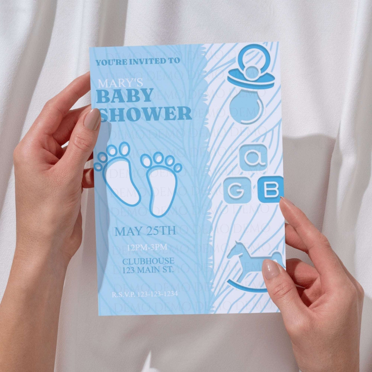 Personalized Baby Footprint Shower Invitation