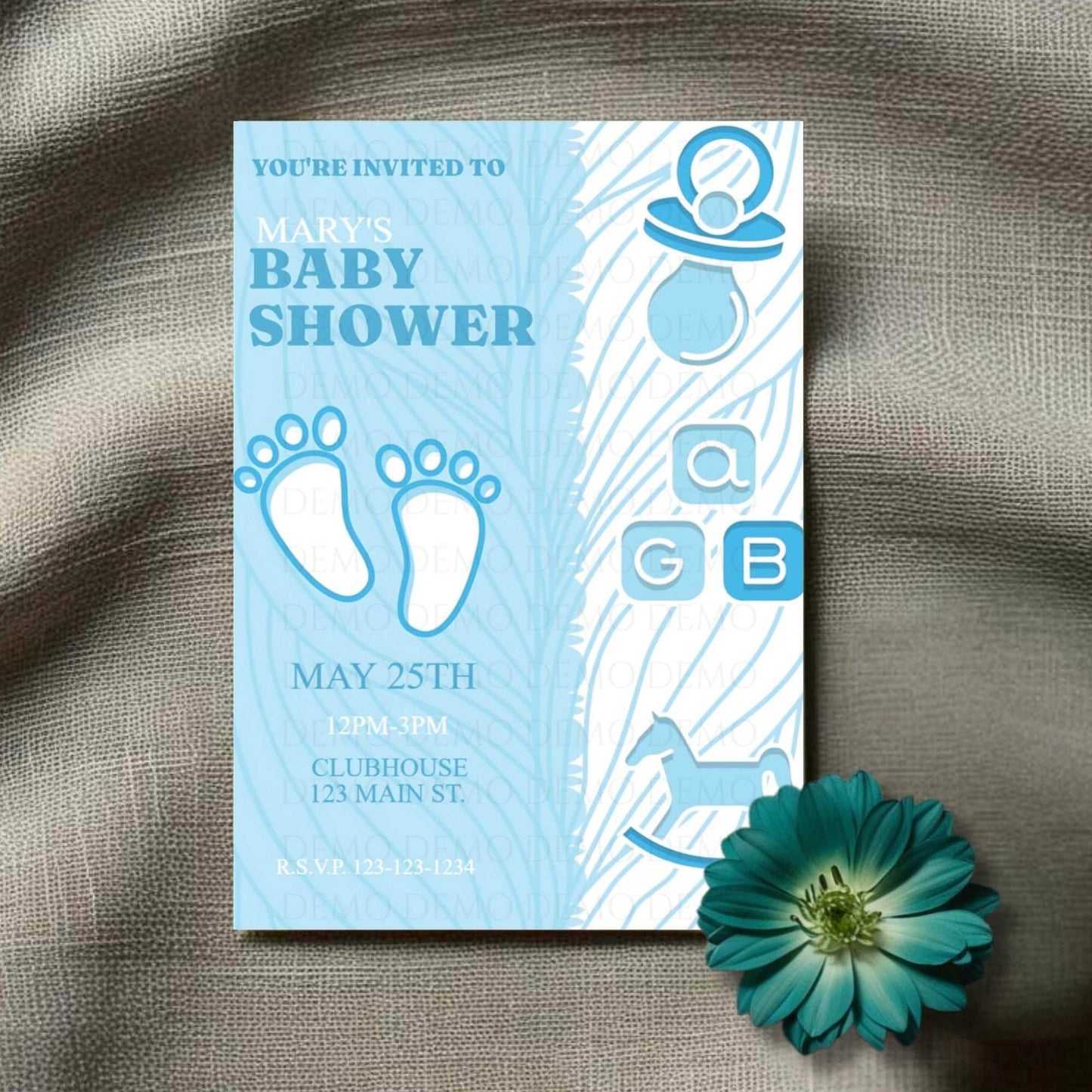 Personalized Baby Footprint Shower Invitation