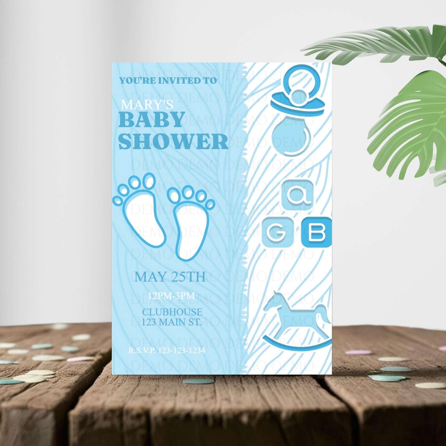 Personalized Baby Footprint Shower Invitation