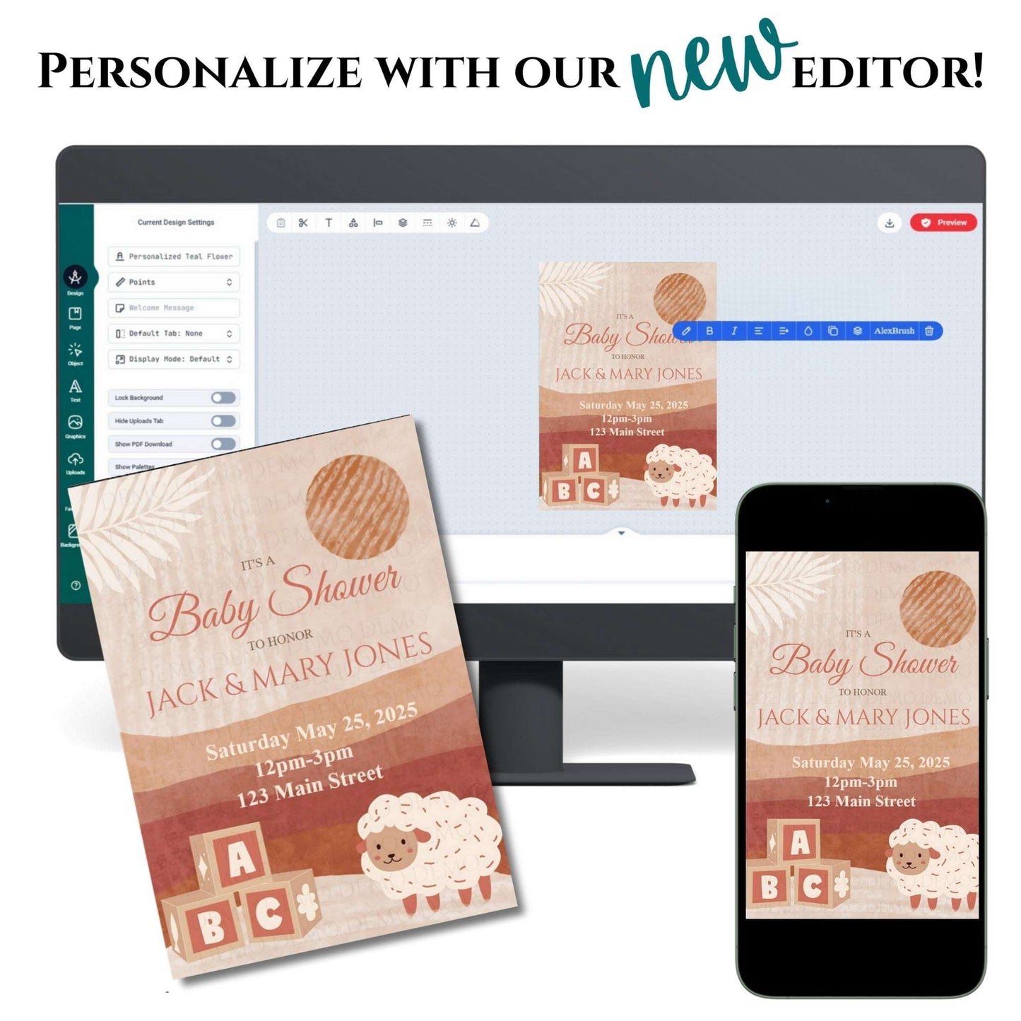 Personalized Boho Baby Shower Invitation | A