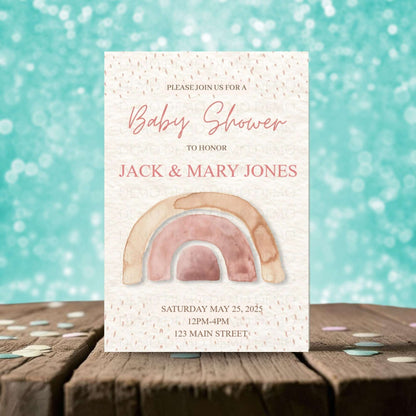 Personalized Boho Baby Shower Invitation | C