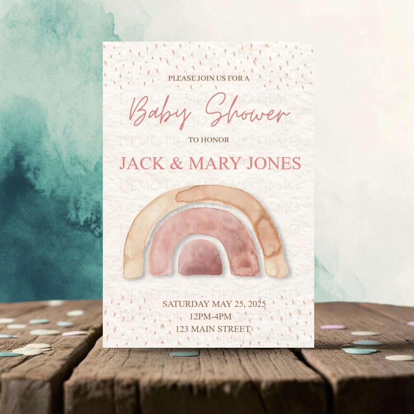 Personalized Boho Baby Shower Invitation | C