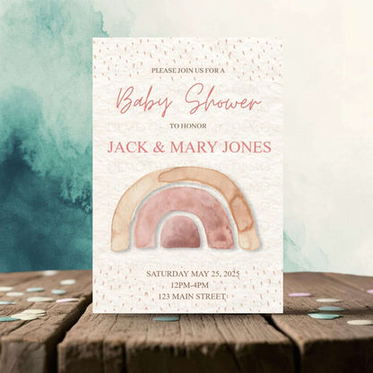 Personalized Boho Baby Shower Invitation | C