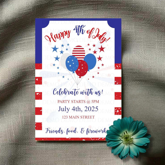 Personalized Fourth of July Invitation