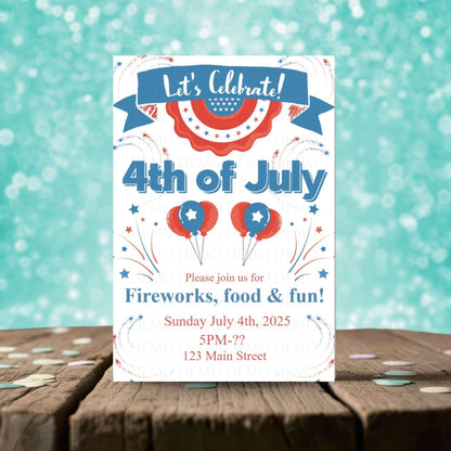 Personalized Fourth of July Invitation | A