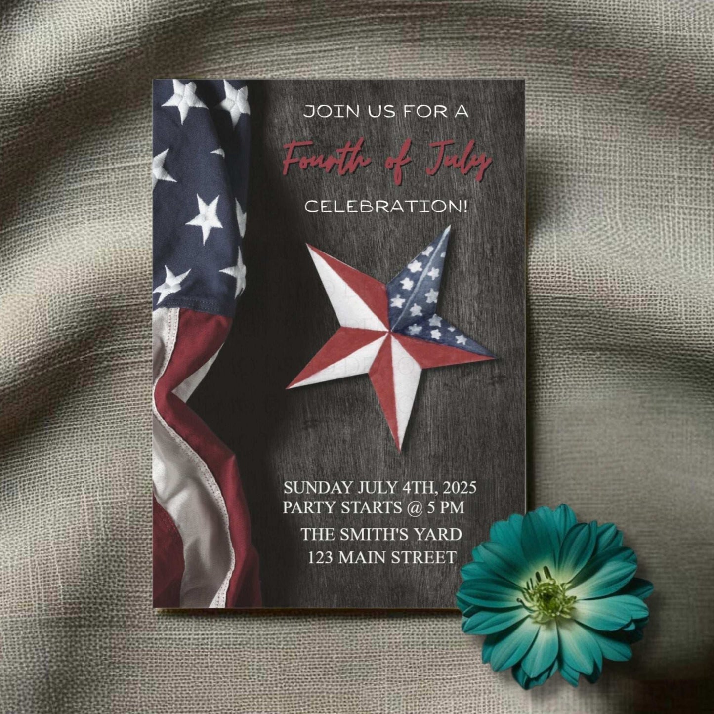 Personalized Fourth of July Stars Invitation