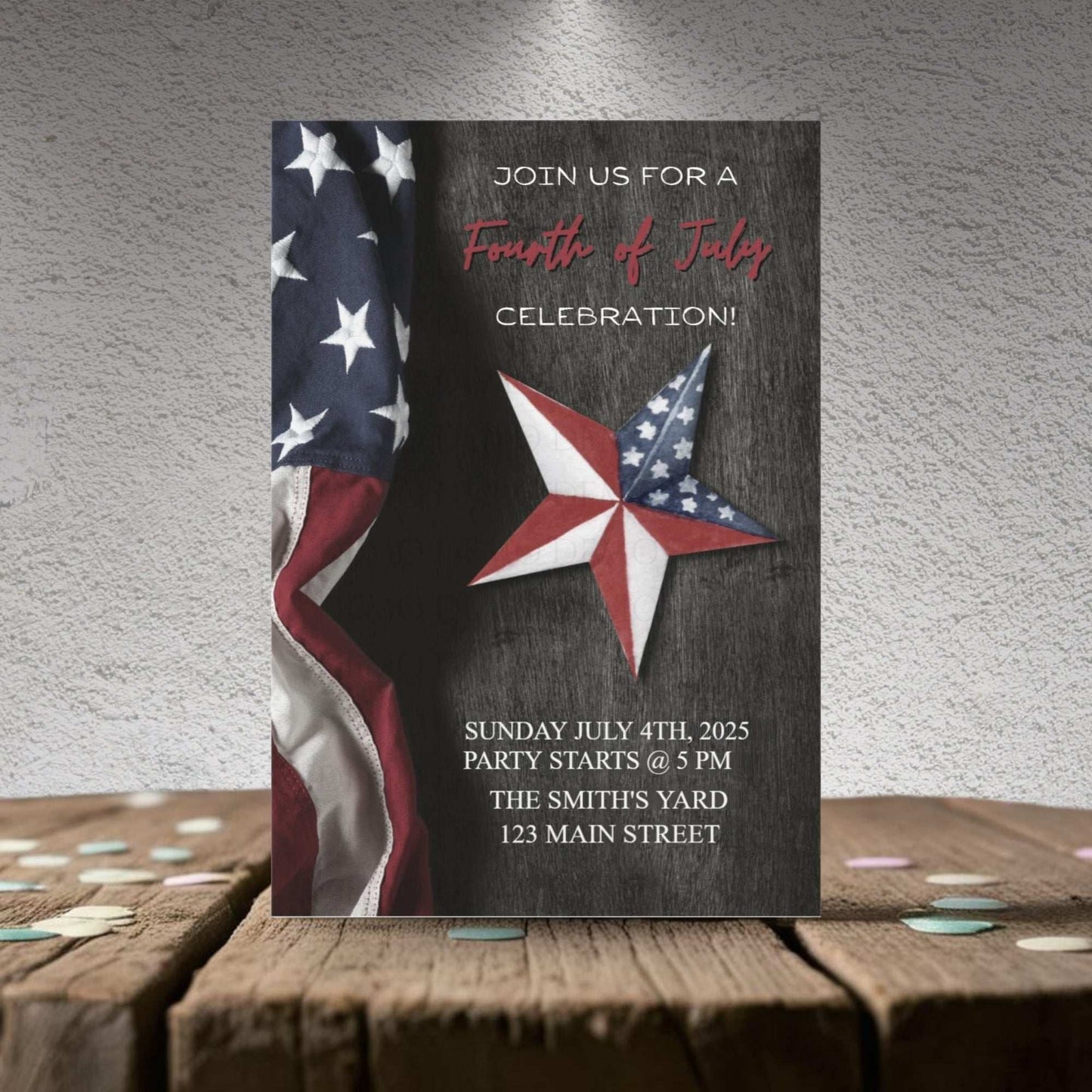 Personalized Fourth of July Stars Invitation