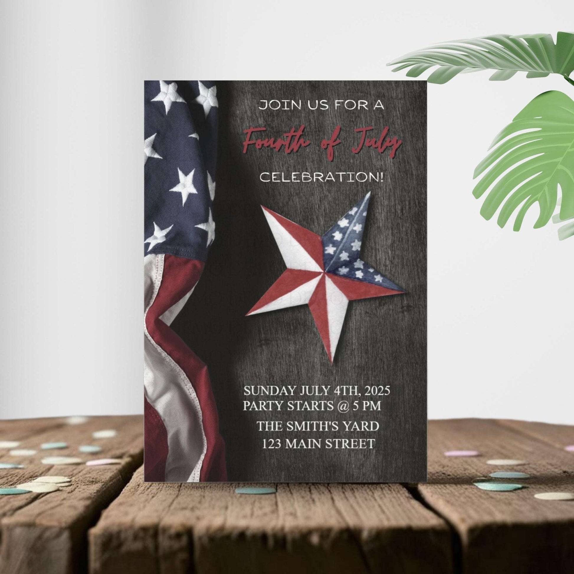 Personalized Fourth of July Stars Invitation