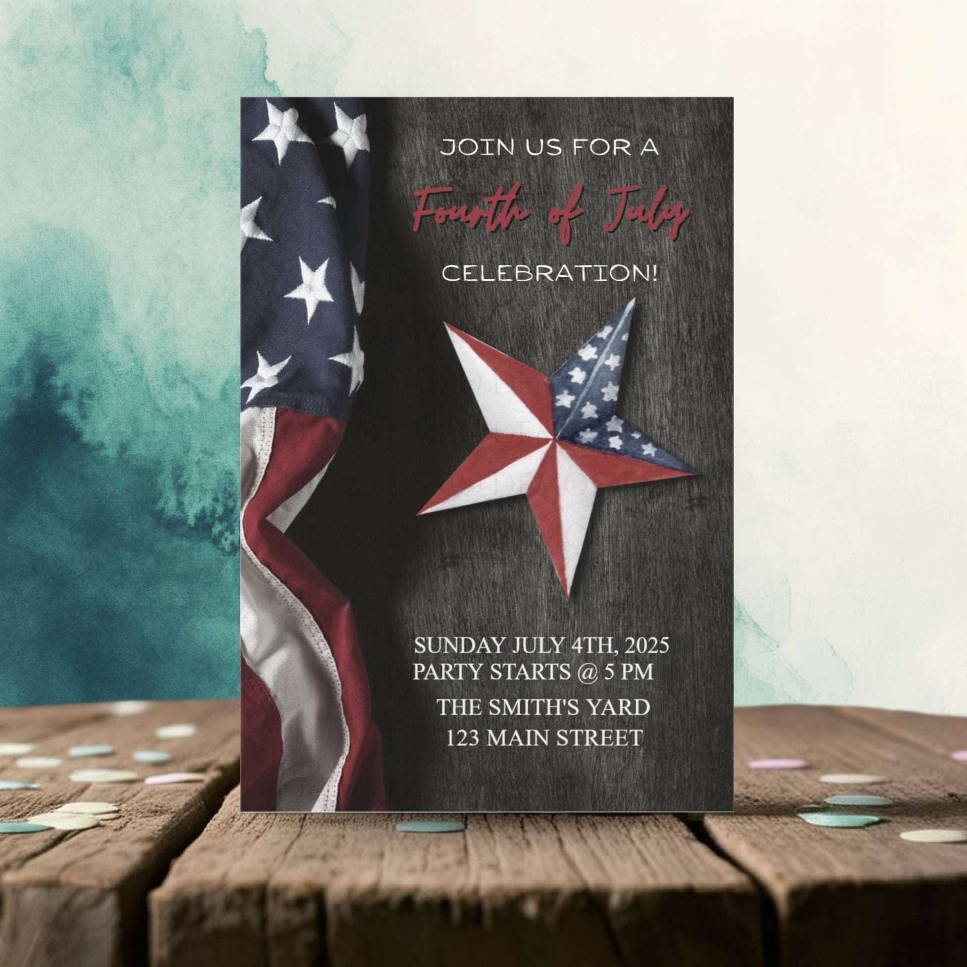 Personalized Fourth of July Stars Invitation