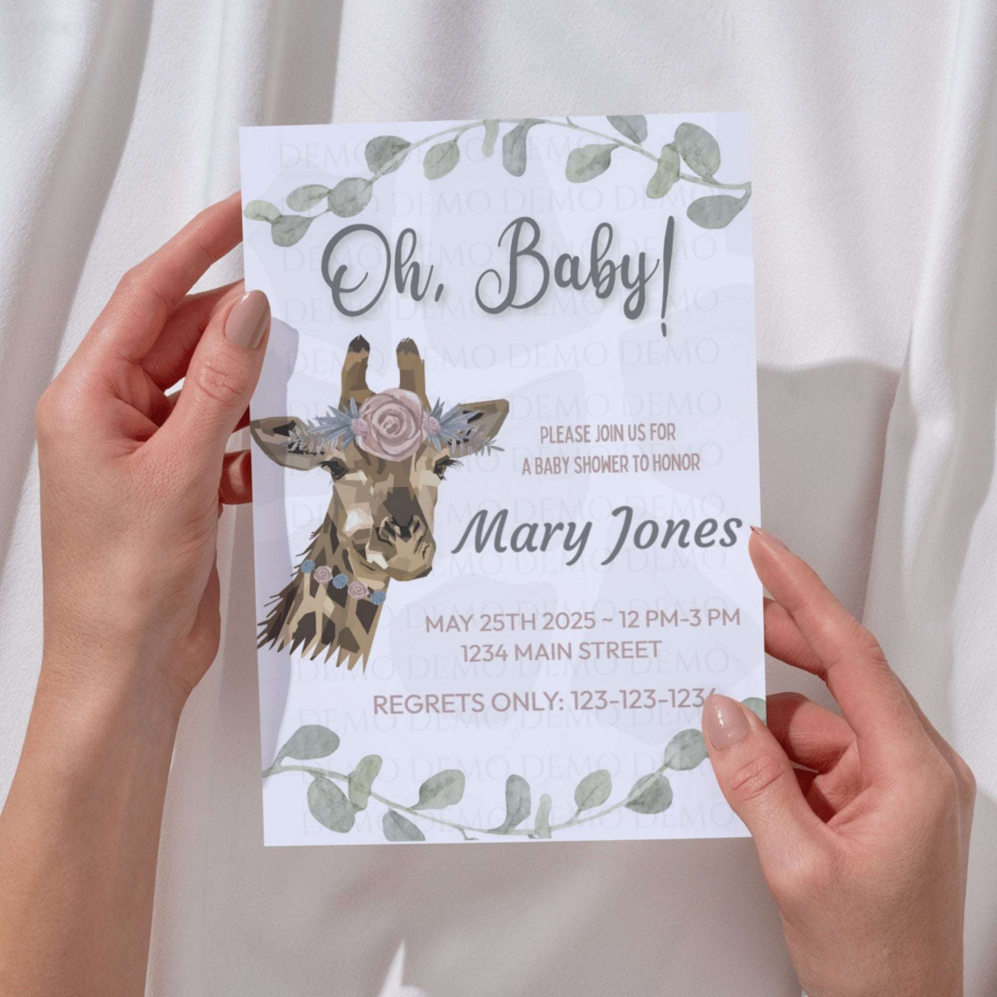 Personalized Giraffe Baby Shower Party Invitation