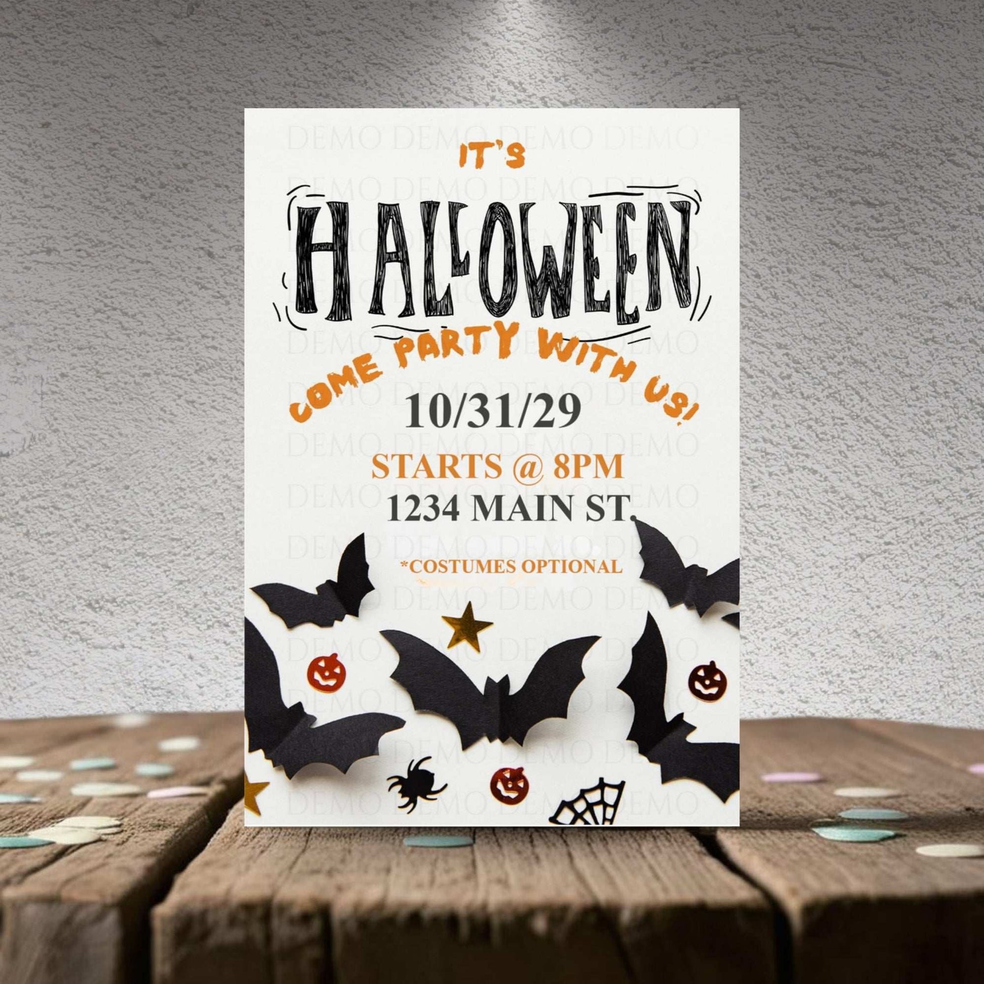 Personalized Halloween Bats Invitation