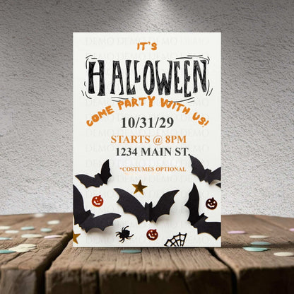 Personalized Halloween Bats Invitation