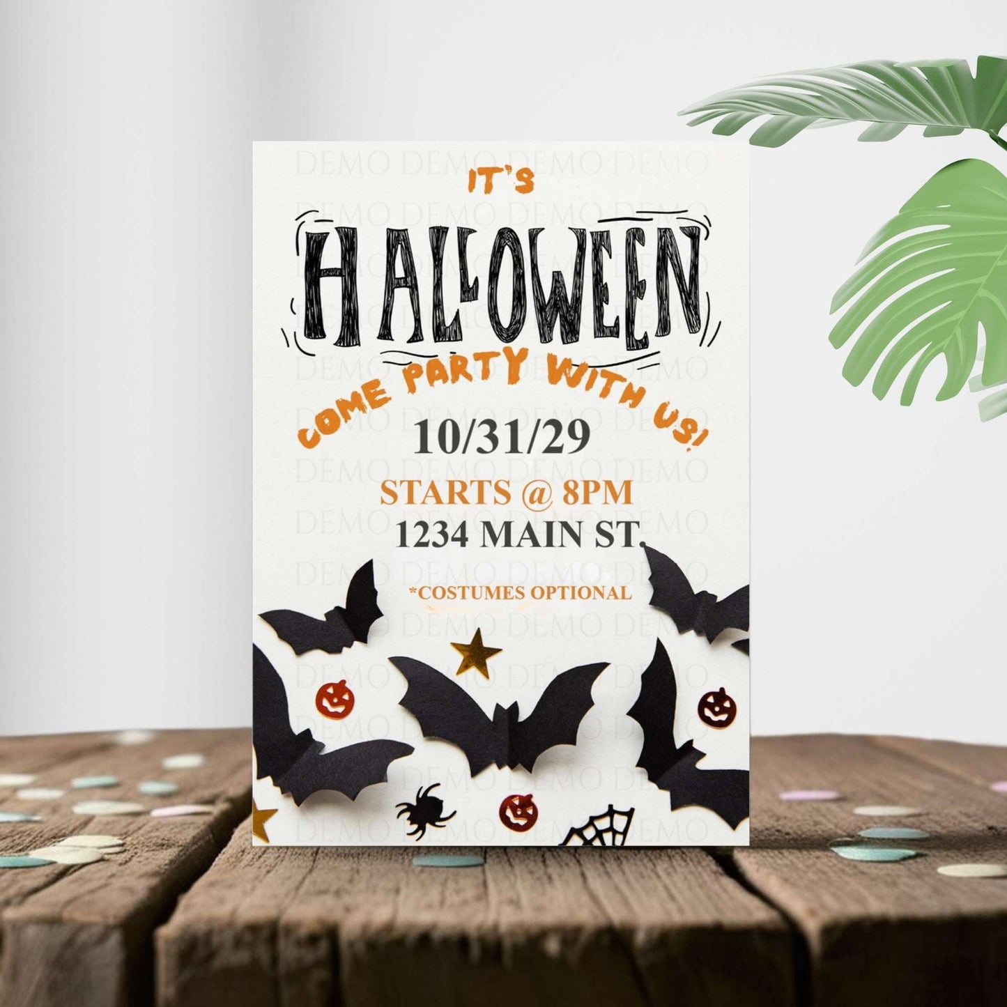 Personalized Halloween Bats Invitation
