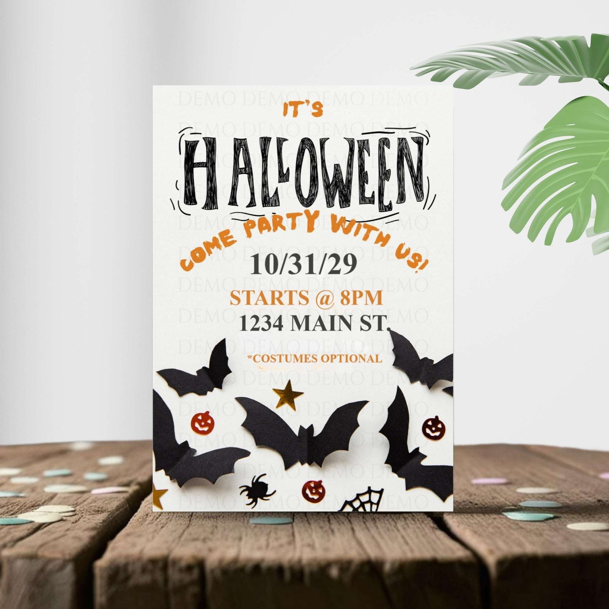 Personalized Halloween Bats Invitation