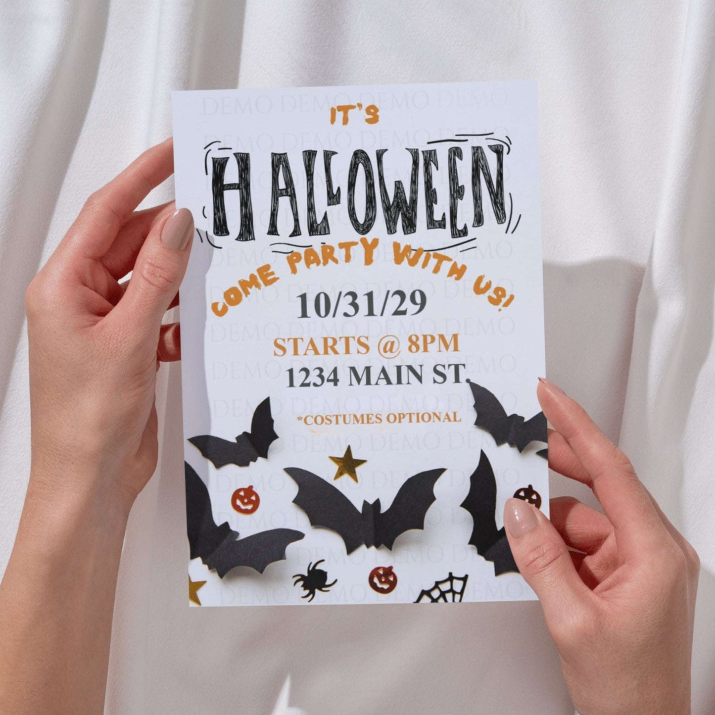 Personalized Halloween Bats Invitation