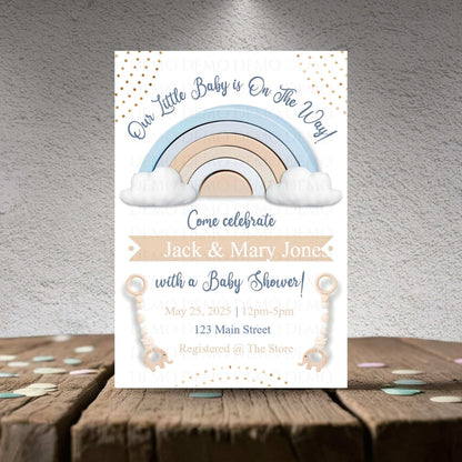 Personalized Rainbow Baby Shower Invitation