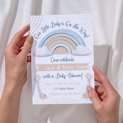 Personalized Rainbow Baby Shower Invitation