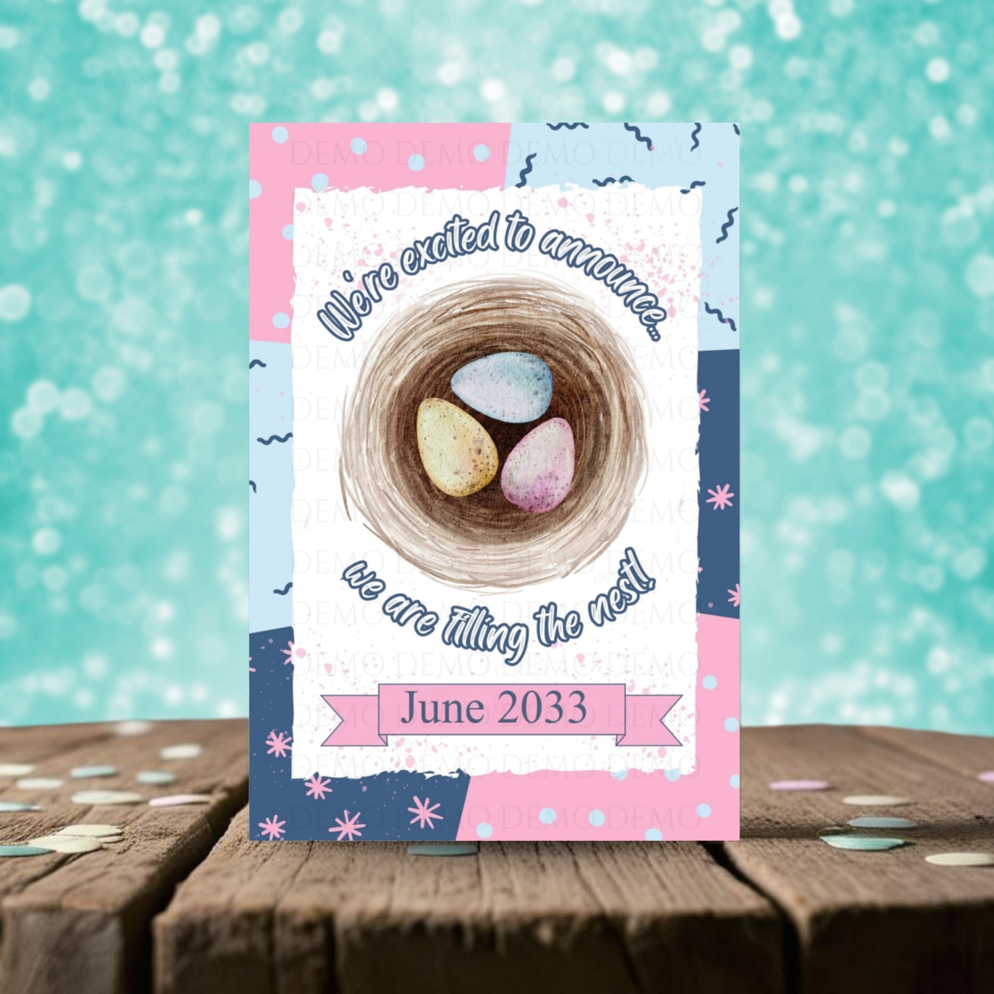 Personalized Bird's Nest Pregnancy Announcement