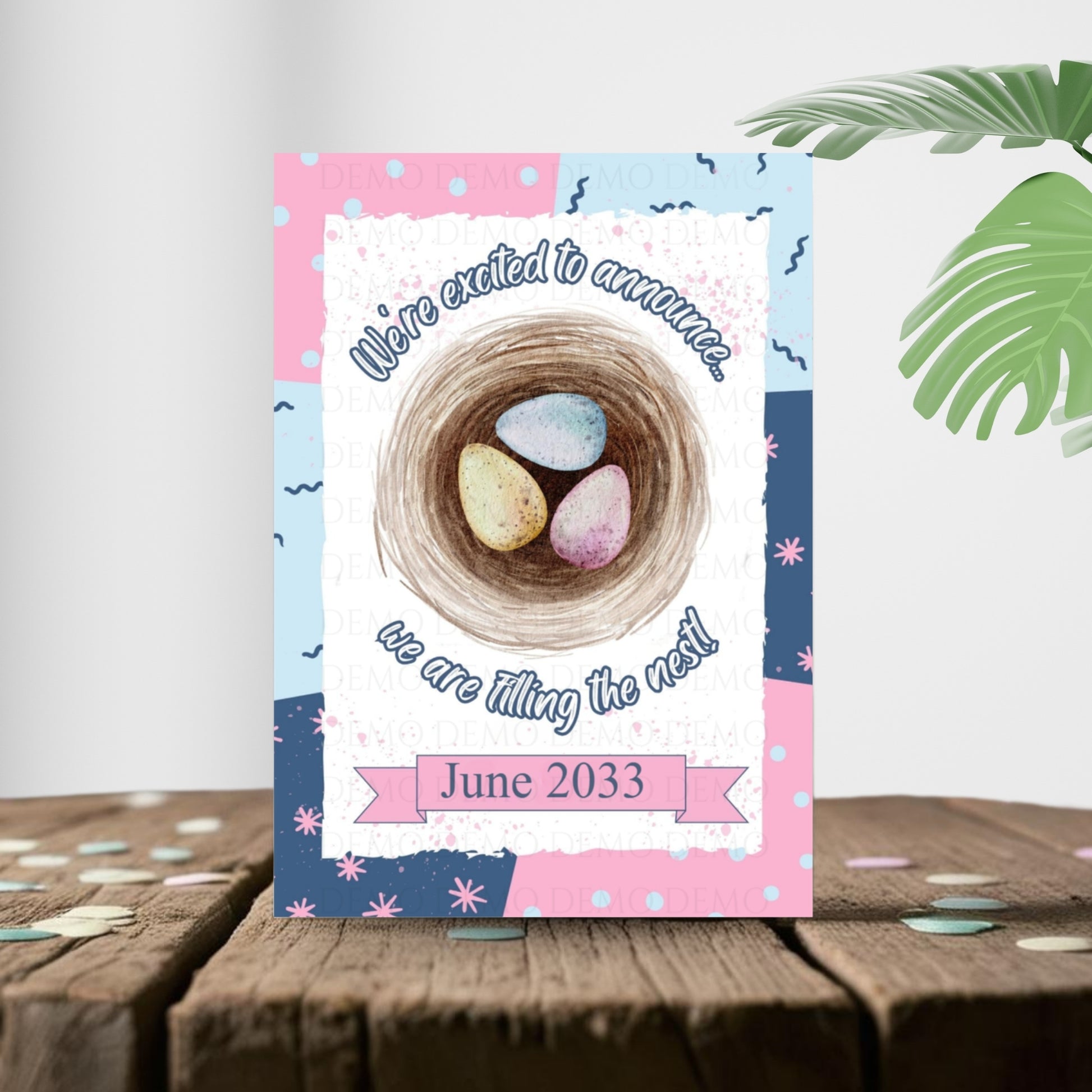 Personalized Bird's Nest Pregnancy Announcement