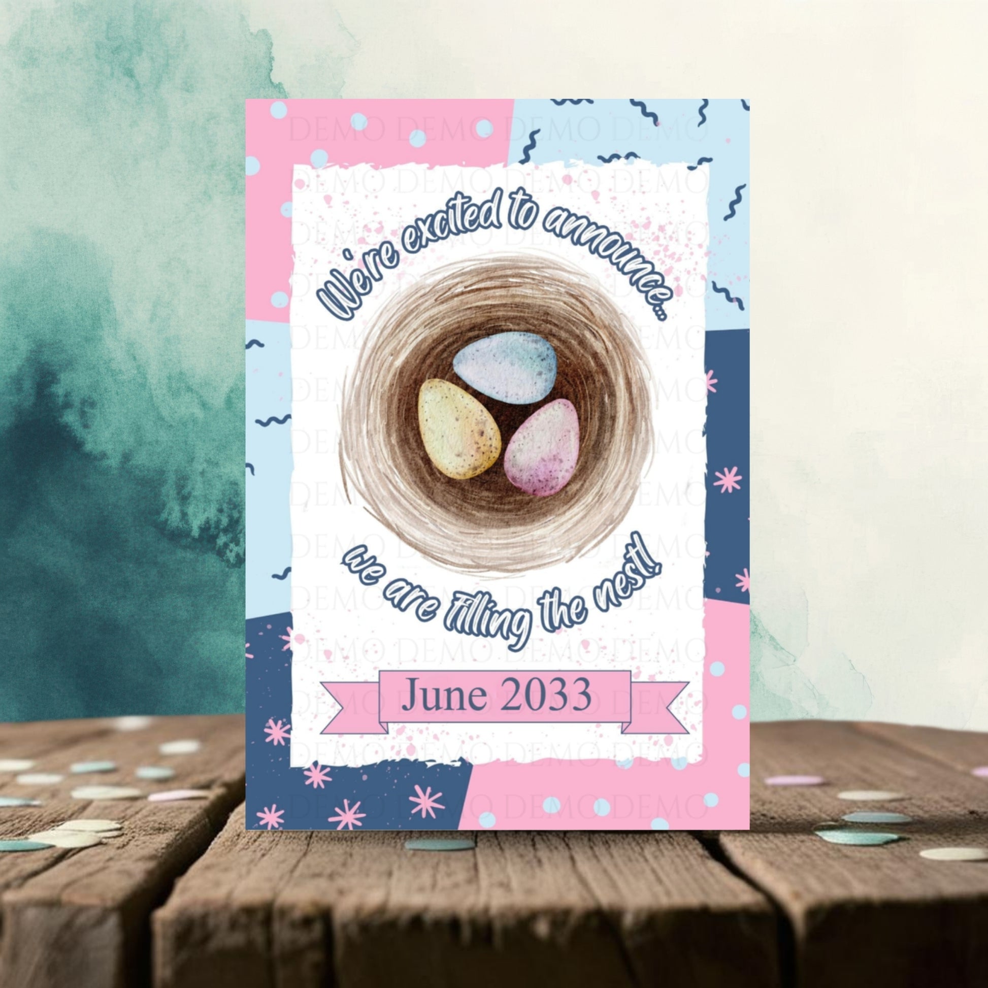 Personalized Bird's Nest Pregnancy Announcement