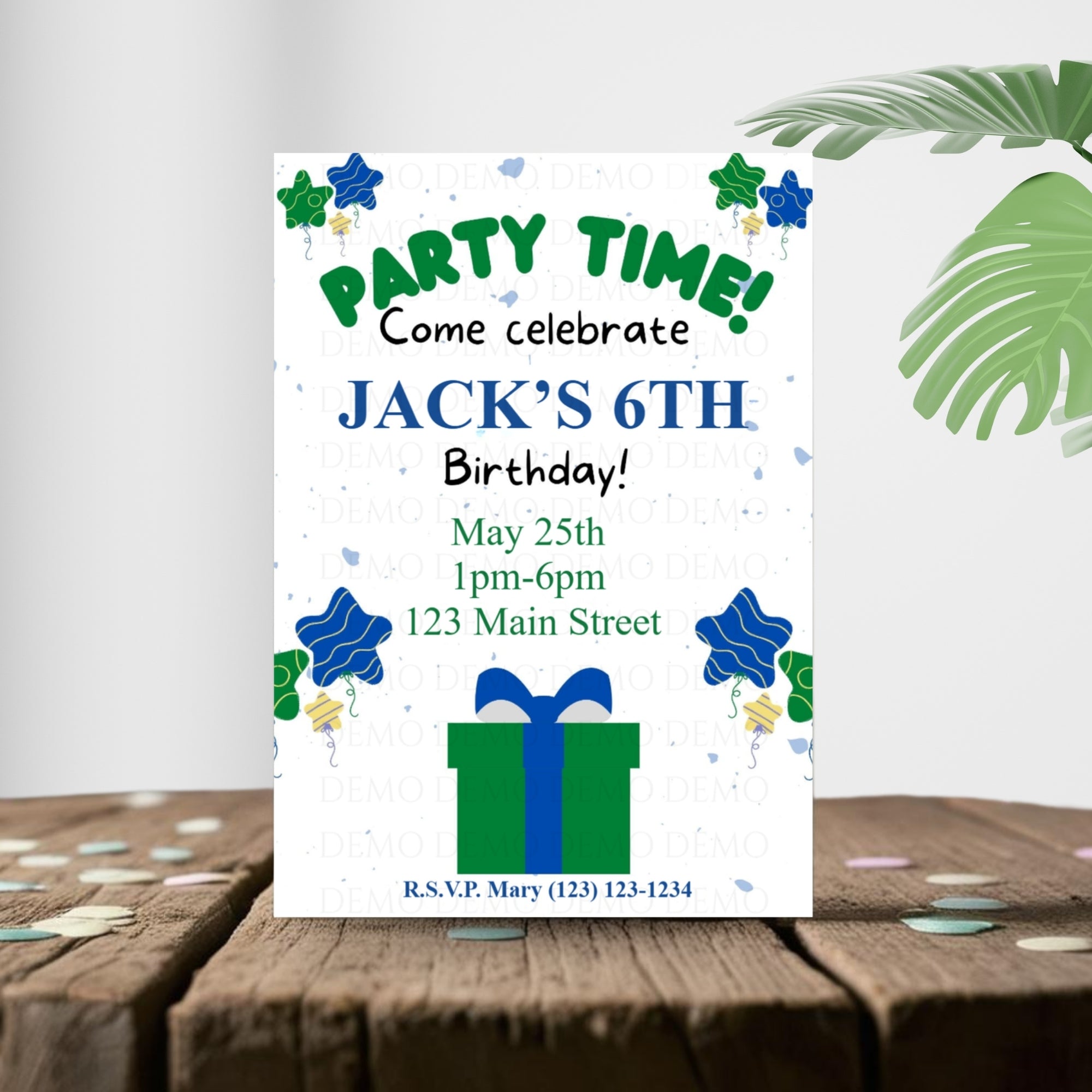 Personalized Birthday Party Invite | Blue