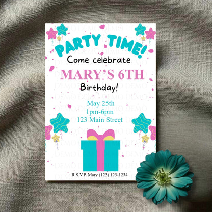 Personalized Birthday Party Invite | Pink