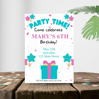Personalized Birthday Party Invite | Pink