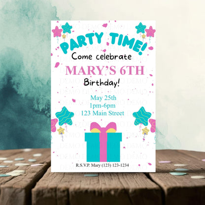 Personalized Birthday Party Invite | Pink