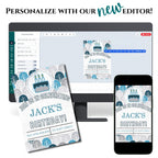 Personalized Blue Trees Birthday Invitation