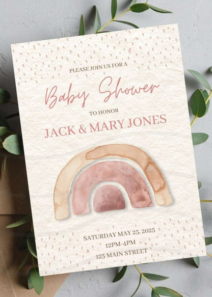 Personalized Boho Baby Shower Invitation | C