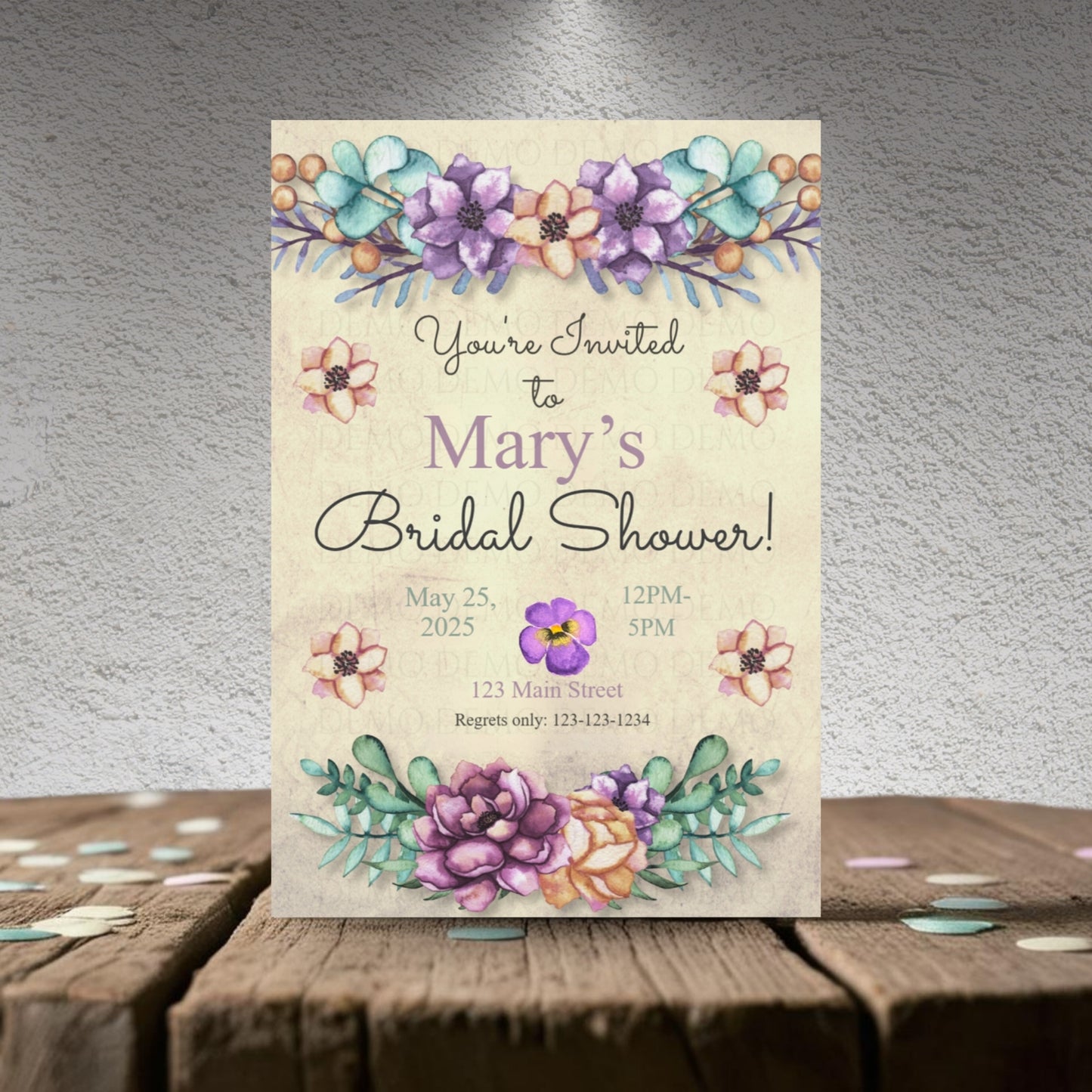 Personalized Bold Floral Bridal Shower Invitation