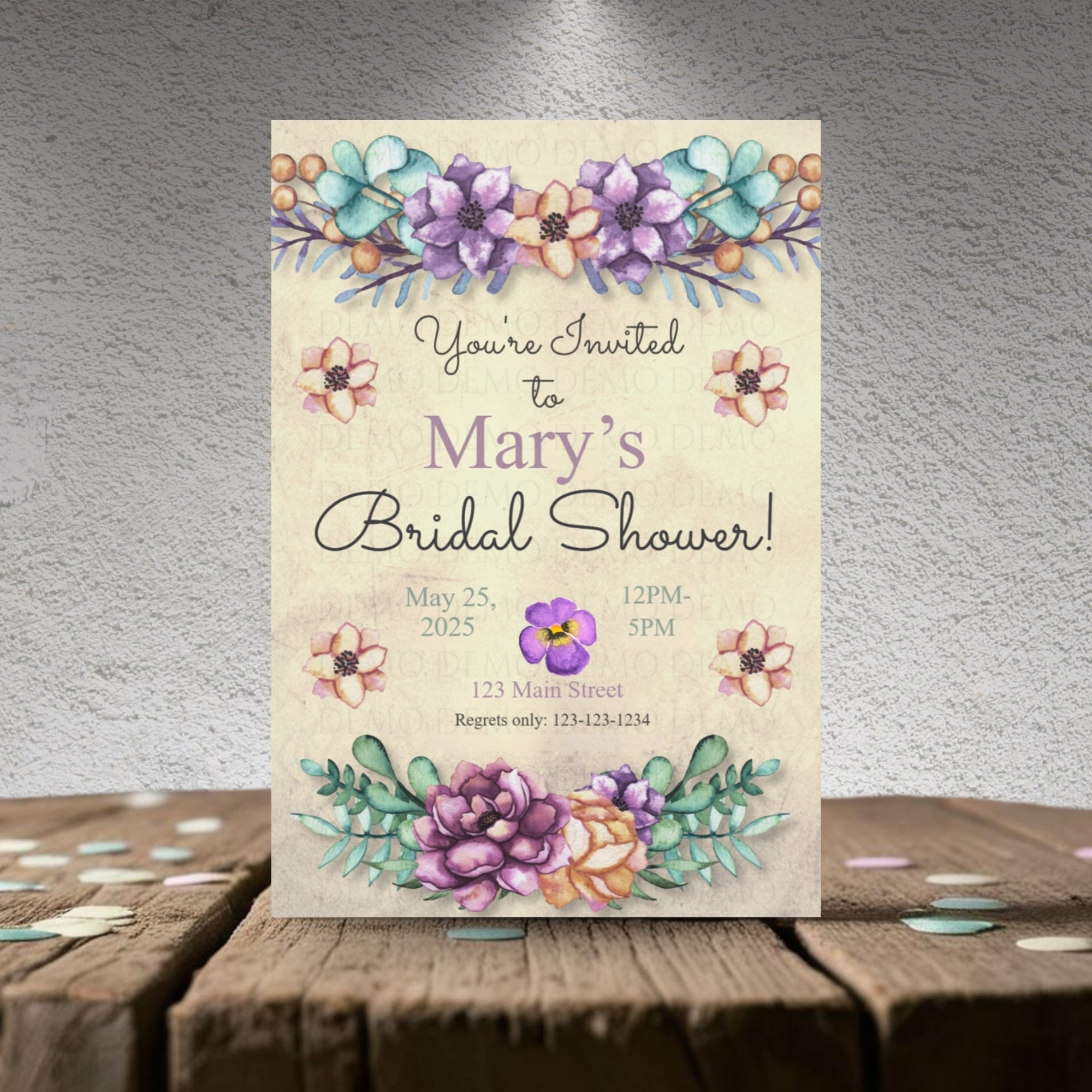 Personalized Bold Floral Bridal Shower Invitation