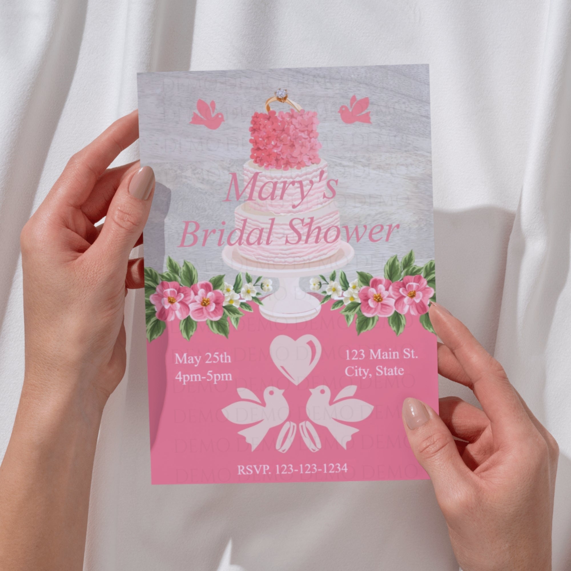Personalized Bridal Shower Cake Invitation