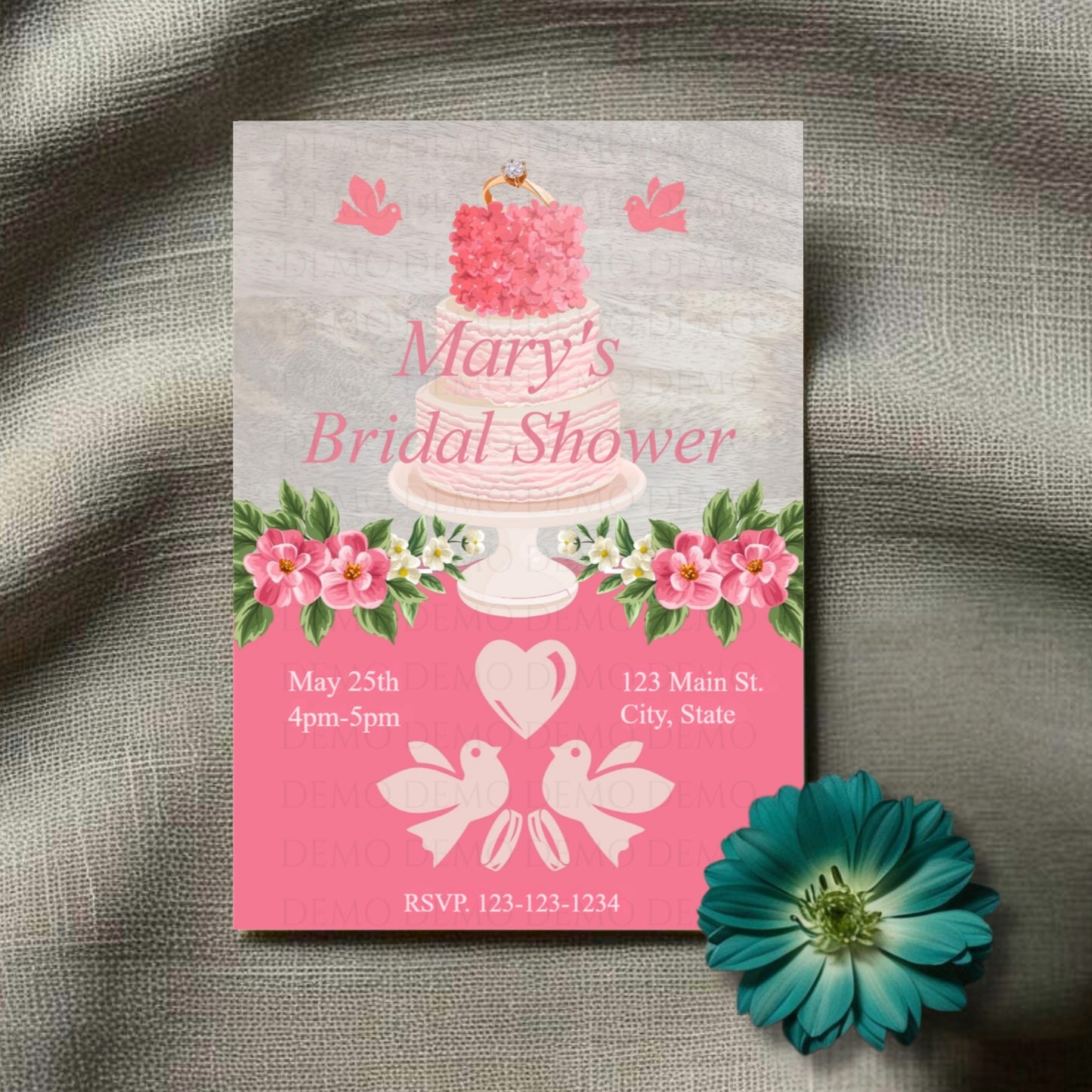 Personalized Bridal Shower Cake Invitation