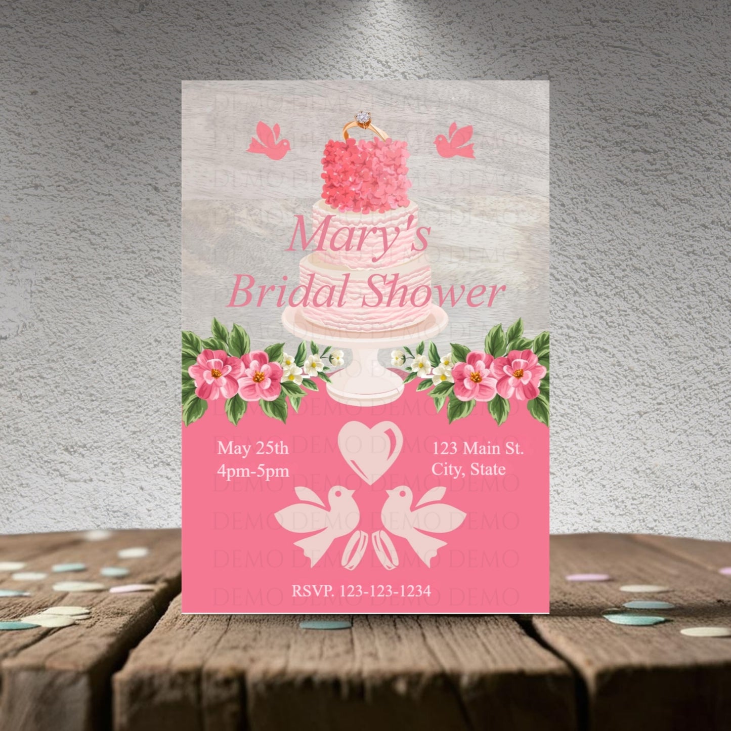 Personalized Bridal Shower Cake Invitation
