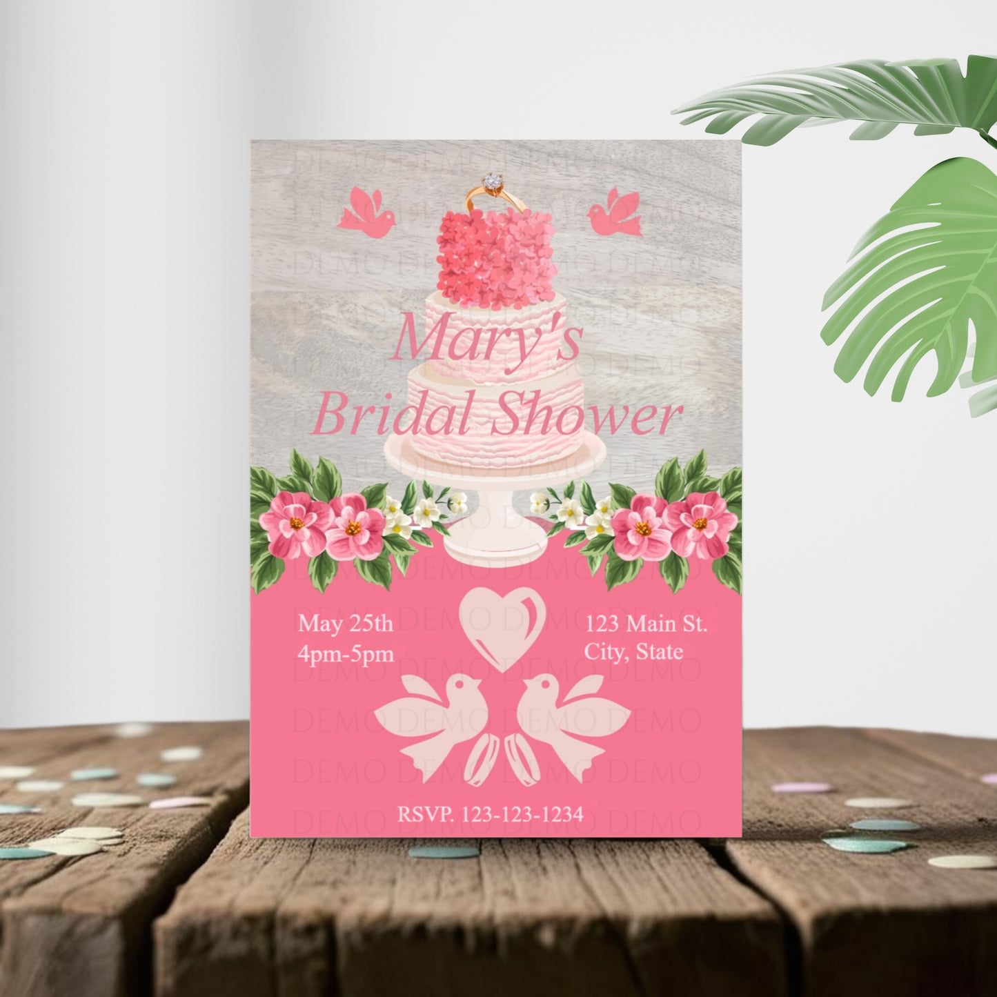 Personalized Bridal Shower Cake Invitation