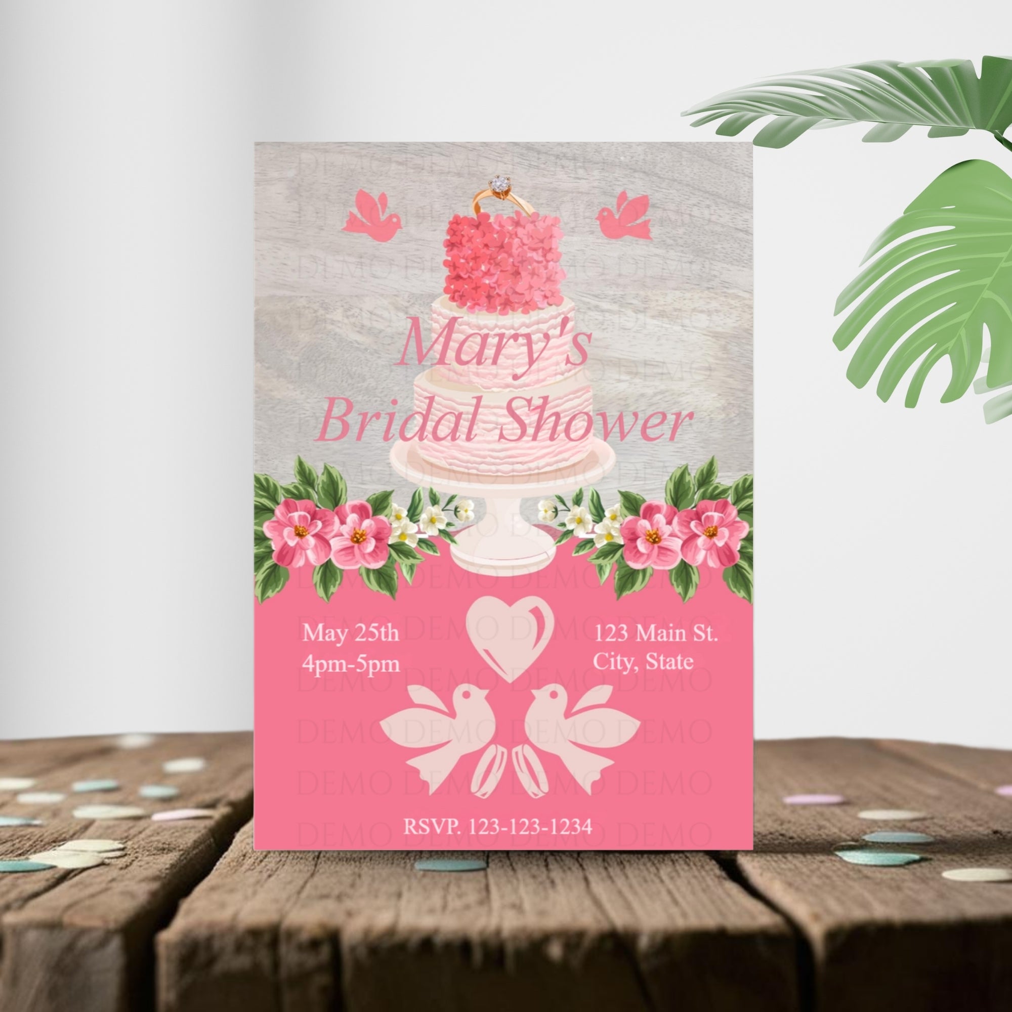Personalized Bridal Shower Cake Invitation