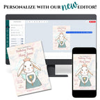 Personalized Bunny Princess Birthday Invitation