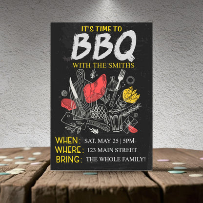 Personalized Chalk BBQ Party Invitation