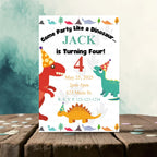 Personalized Dinosaur Birthday Invitation