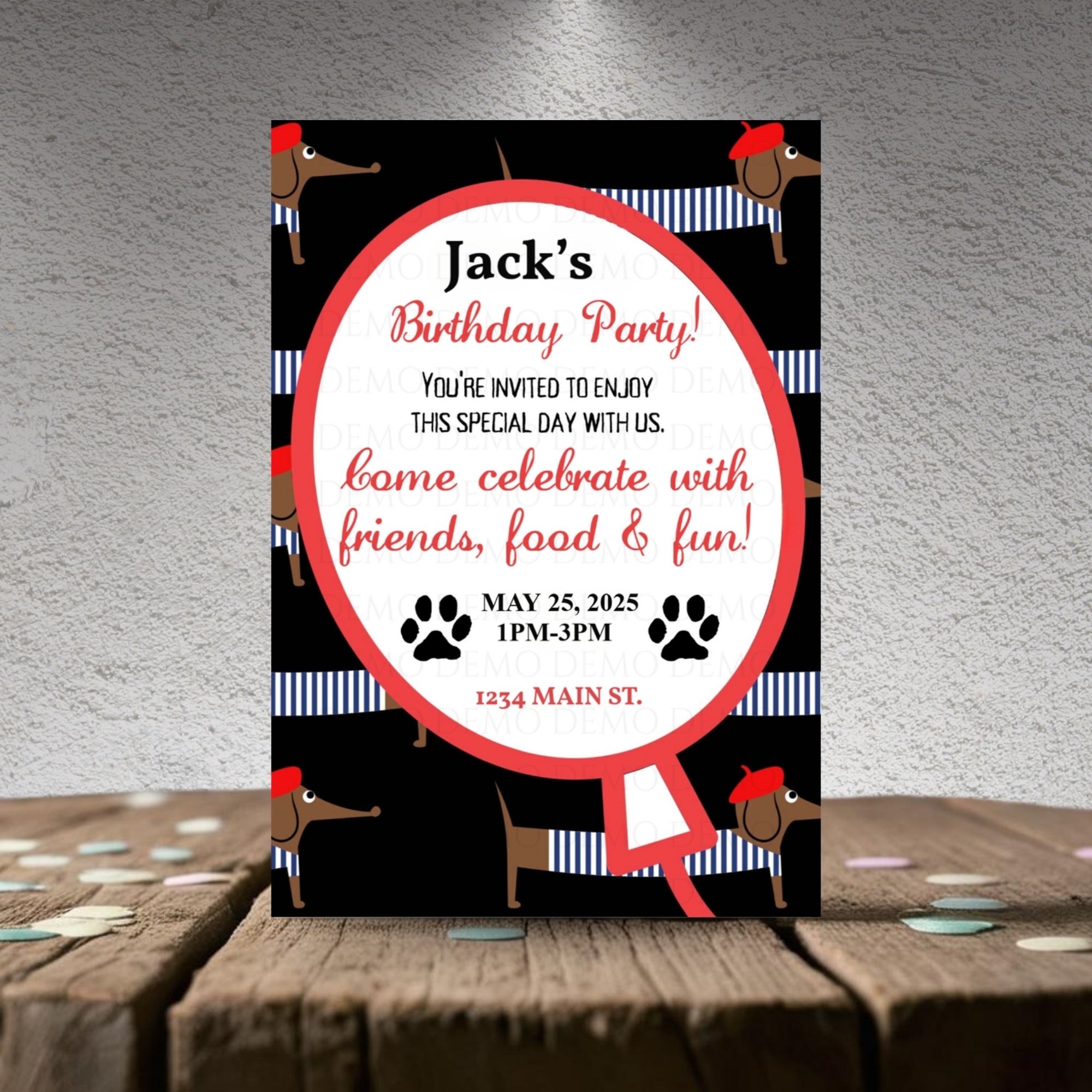 Personalized Dog Birthday Invitation