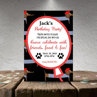 Personalized Dog Birthday Invitation