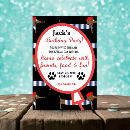 Personalized Dog Birthday Invitation