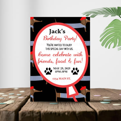 Personalized Dog Birthday Invitation